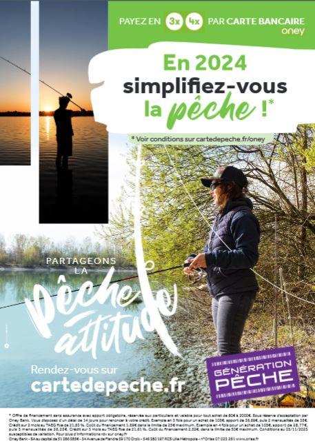 Payez votre carte de pêche en 3x ou 4x avec votre carte bancaire